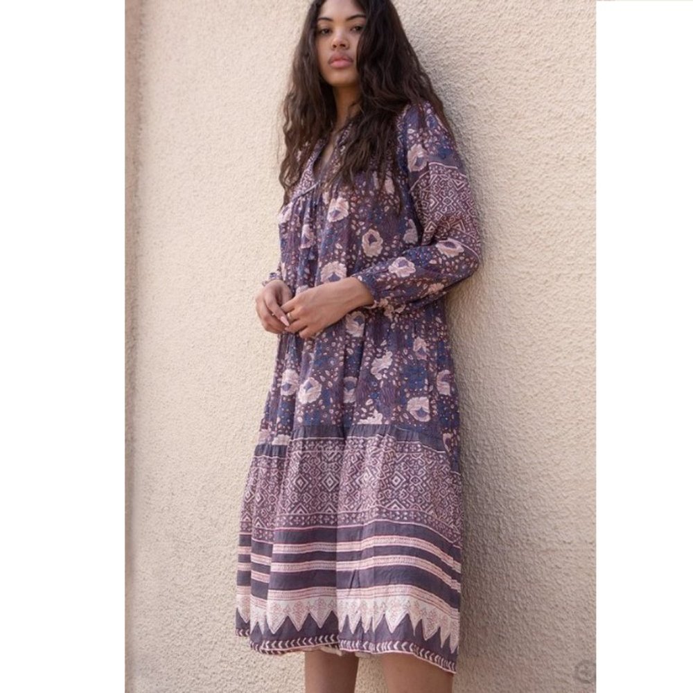 Matta Yamini Booj Boho Floral Midi Dress